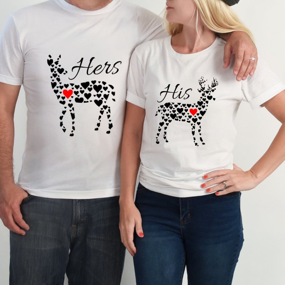 HERS HIS COUPLES GRAPHIC TEE